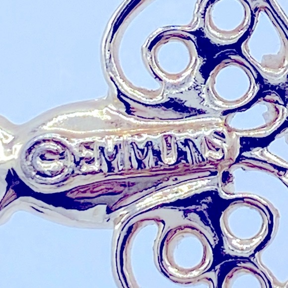 Vintage Emmons Orange, Red And Yellow Rhinestone Brooch Glows Under Black Light - Picture 5 of 8